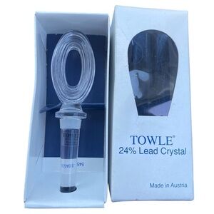 TOWLE 24% Lead Crystal Oval Stopper Wine Liquor Glass Cork Austria